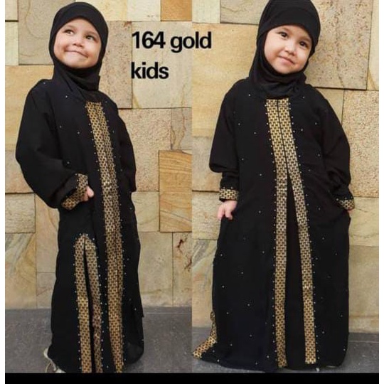 New Exclusive Abaya Gamis Hitam Saudi Fashion Muslim Arab Syari Zephy Turky Umroh Dubai 164 KIDS by 