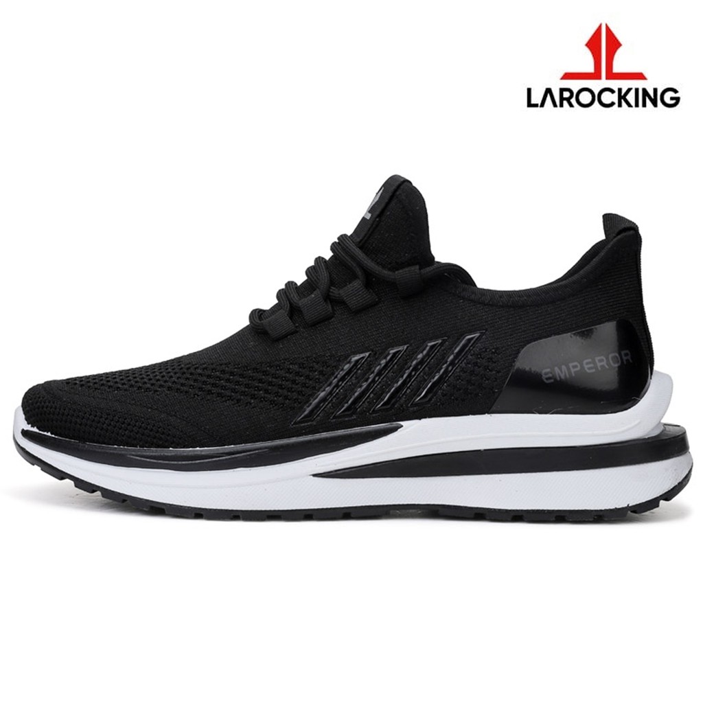 Larocking - Emperor Hitam Polos | Sepatu Sneakers Running Gym Shoes Sports