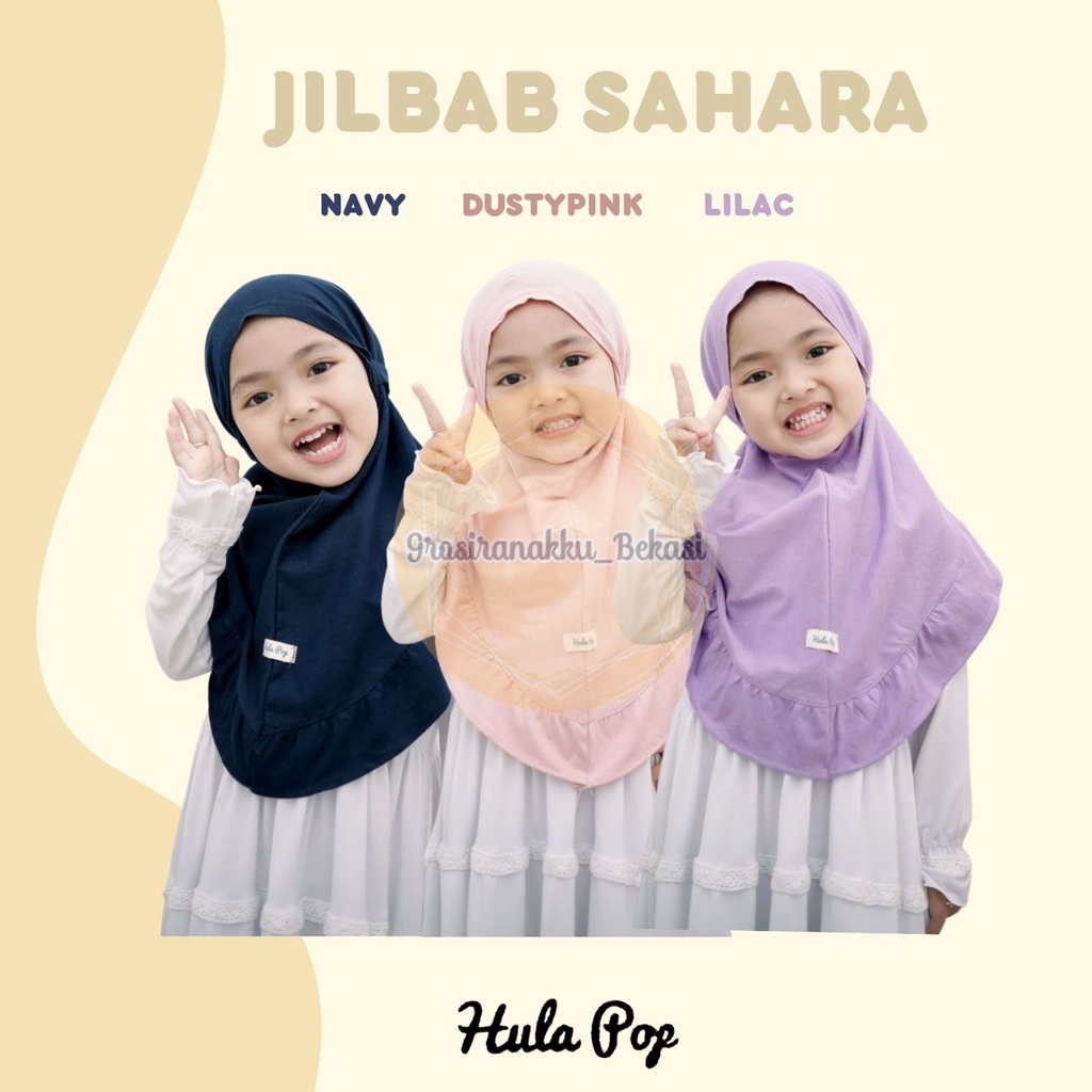 Jilbab Anak Sahara Hullapop Mix Warna Size 1-5 th