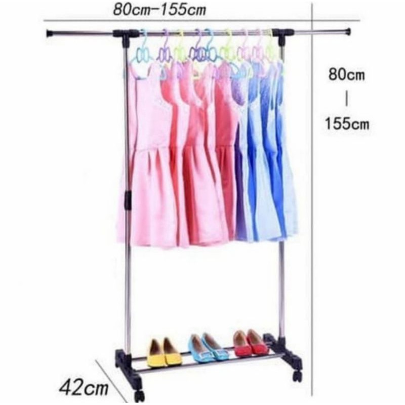 SINGLE Rod rack POLE bisa jemuran baju handuk