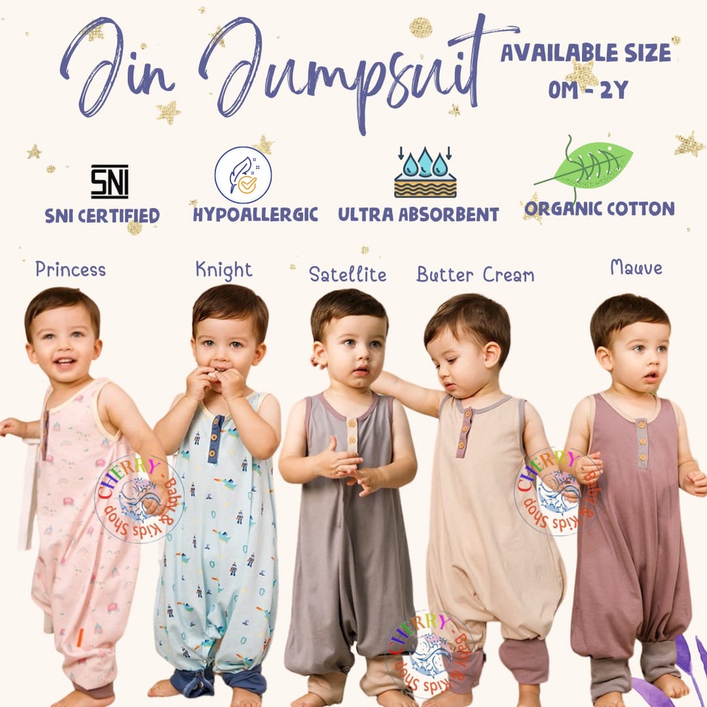 Kottonville - Essentials Jin Jumpsuit 0M - 2Y Printed and Solid Color Motif Jumpsuit Kutung Unisex CBKS