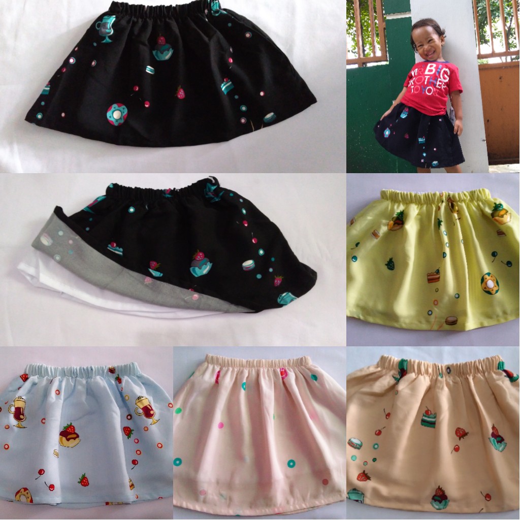 Rok FLARE SKIRT Anak Cewek Motif Lucuu SALE!!