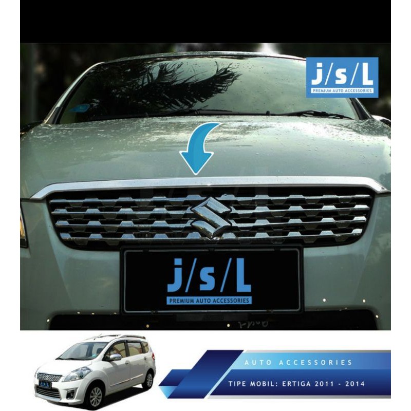 list kap mesin Ertiga/ hood molding chrome patch jsl