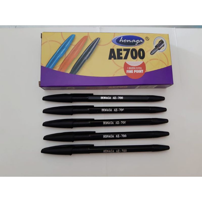 

[1 pak] pulpen honaga AE700 isi 12 pcs/ bolpen hitam BP 8000 murah