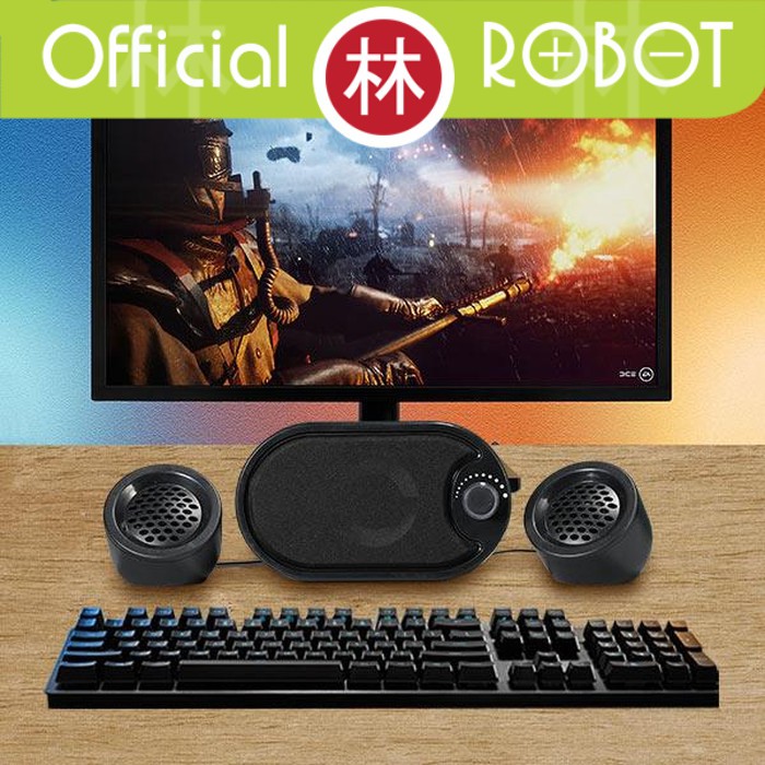 Robot RS170 Stereo Speaker with LED Black