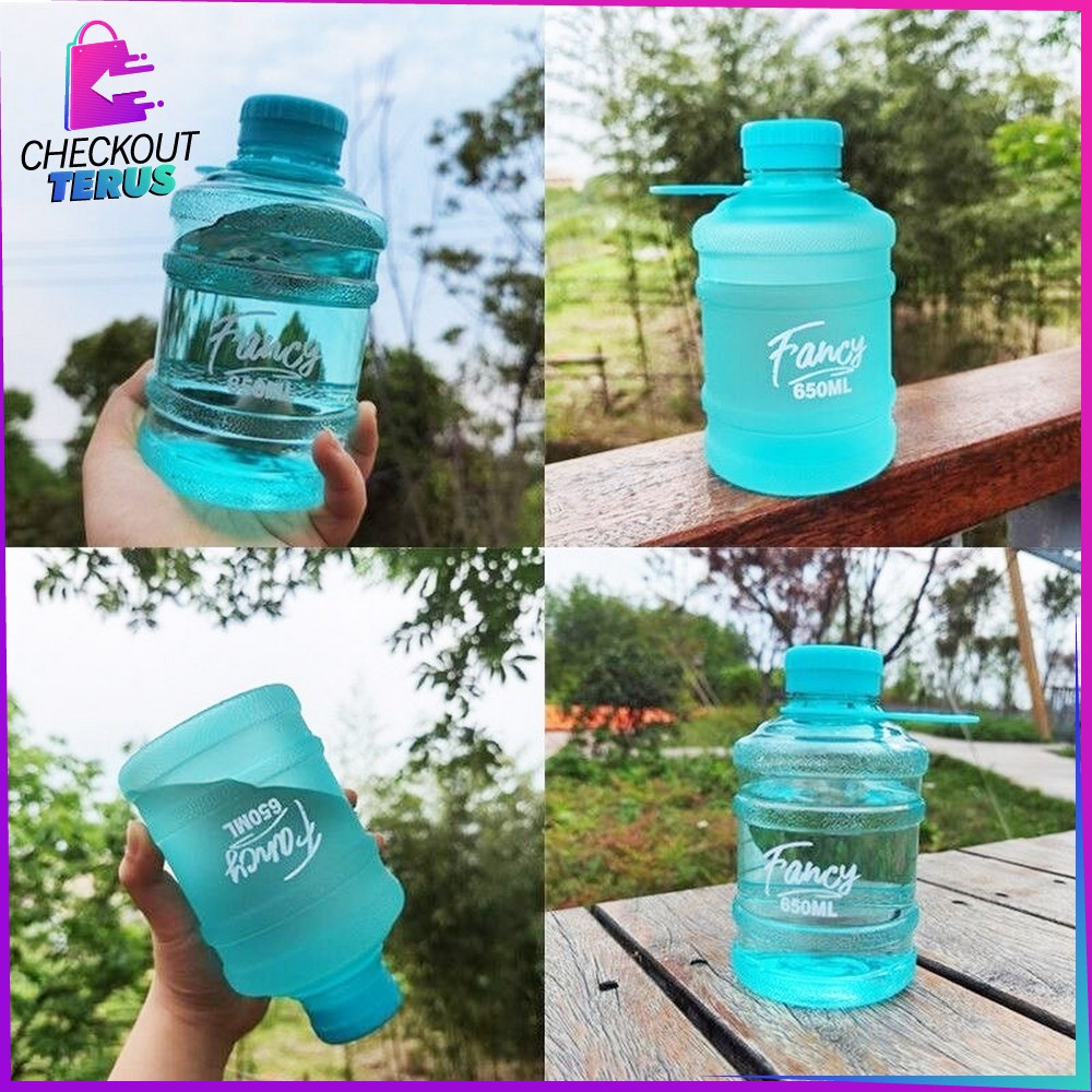 CT C307 Botol Minum Bentuk Galon 650ml Galon Mini Anak Botol Air Minum Plastik Unik BPA FREE Kids Water Bottle Botol Minum Anak