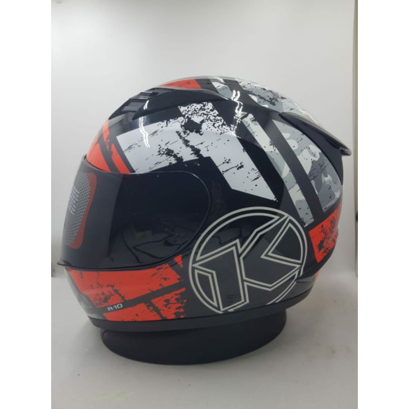 HELM FULL FACE KYT R-10#3 BLACK RED