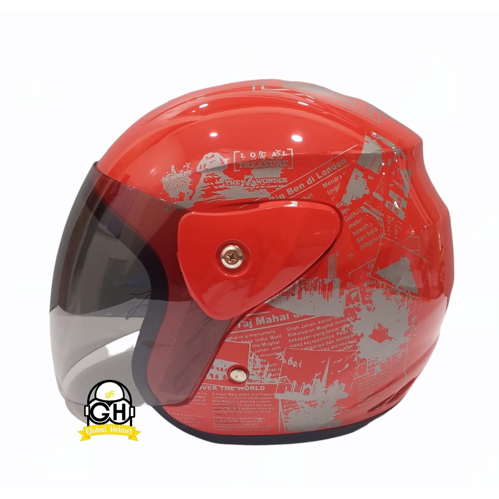 HELM EVOLUTION NEWS RED HALF FACE MODEL GM EVO