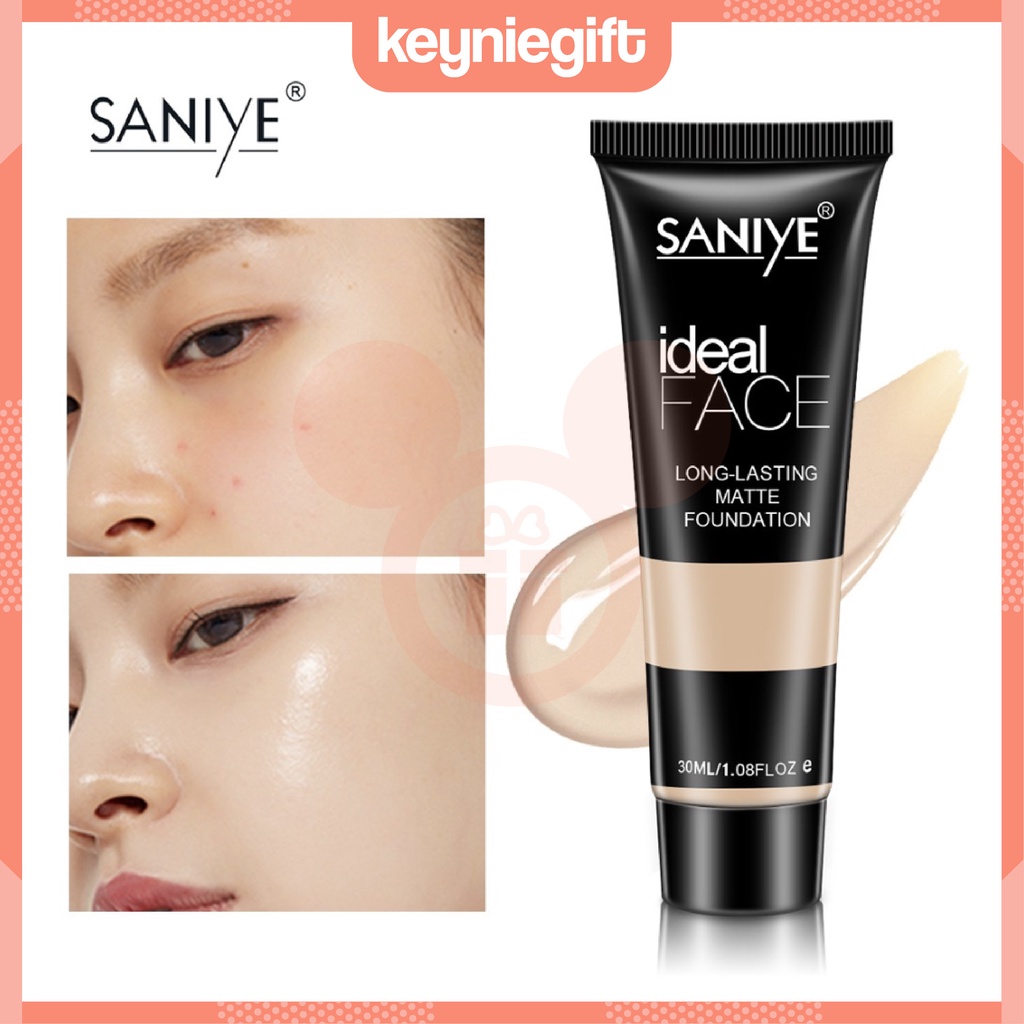 Saniye Foundation Cair Matte Poreless Liquid Foundation Dengan Pelembab 3 Warna Full Coverage SA008