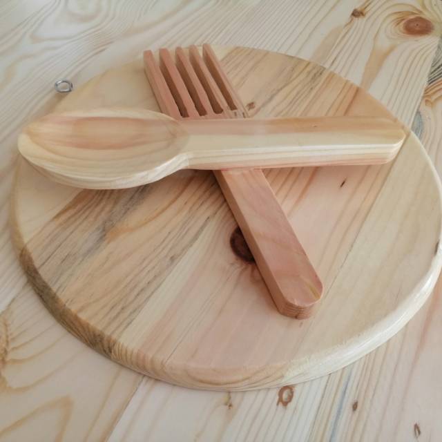 Hiasan Dinding Dapur Sendok Garpu Kayu Jati Belanda