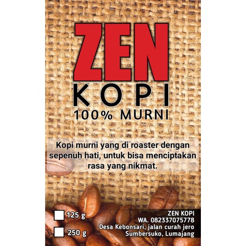 

ZEN KOPI 100% MURNI
