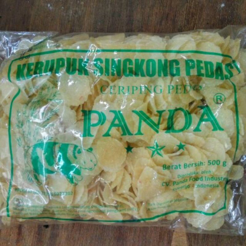 

Panda Kerupuk Singkong Pedas / Ceriping Singkong Pedas Kemasan 500gr