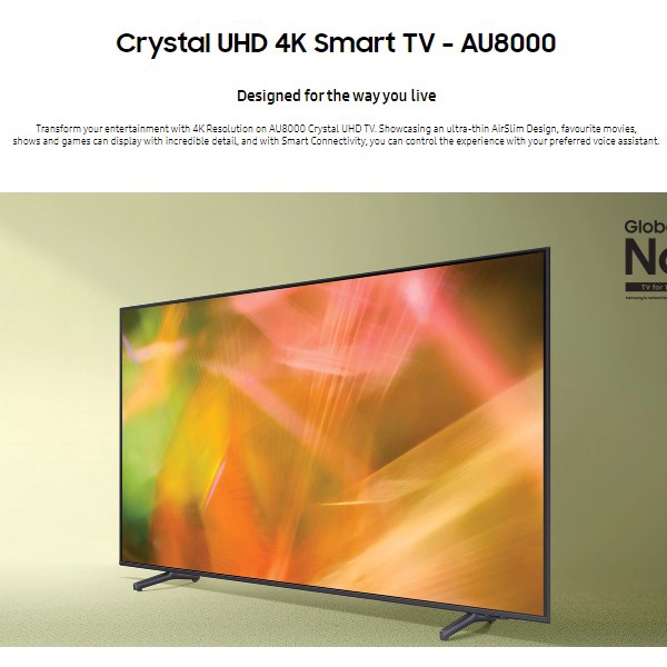 Samsung LED Smart TV 43&quot; Crystal UHD 4K 43AU8000 Digital TV UA43AU8000