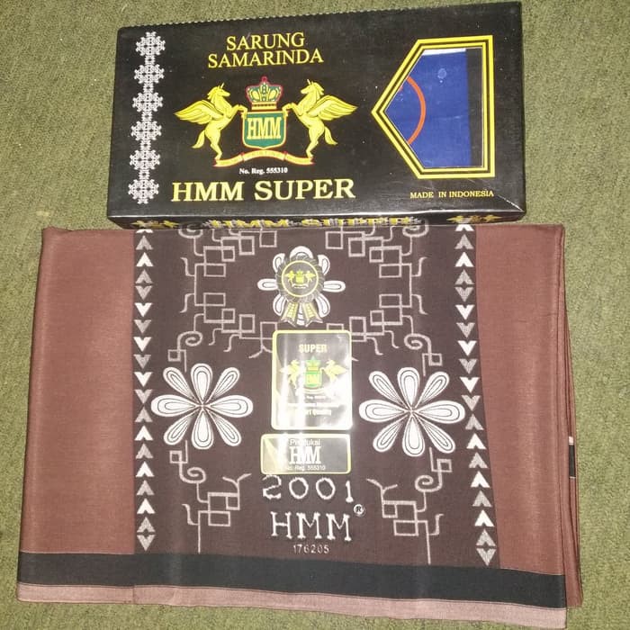 Kain Sarung Pria Samarinda - HMM Super - Motif Kembang Coklat 176205