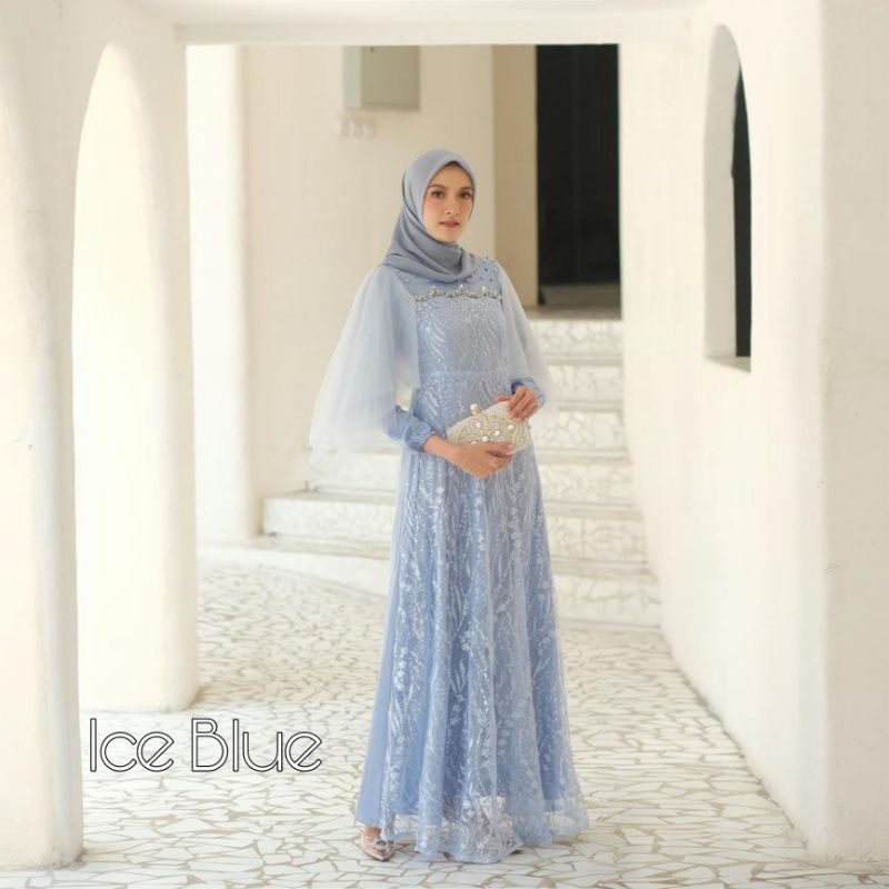 Gamis Nadine brukat tile mutiara luna dress nadin maxy dress brukat kombinasi tutu gamis kondangan cantik dress broklat putfit bridesmaid gamis anak perempuan gaun pesta modern wedding dress enagement outfit bridesmaid outfit kondangan terbaru