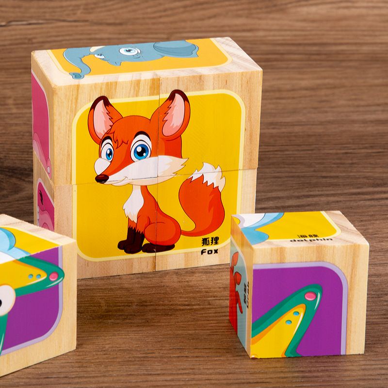 Mainan Edukasi Puzzle Kayu Kubus 6 in 1 / 6 Side Wooden 3D Cube
