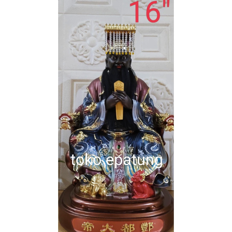 patung dewa feng du ta ti / raja neraka - fiber- 16 inch (al)