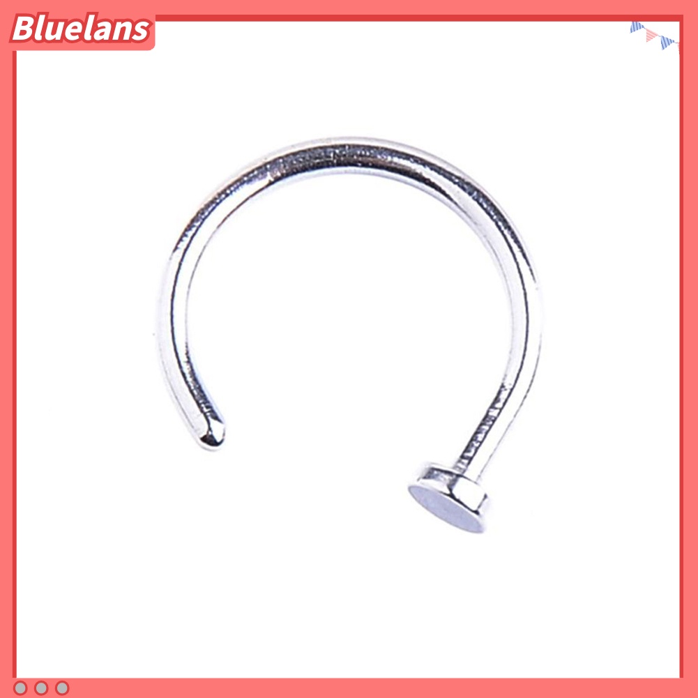 Bluelans 10/6/2Pcs Stainless Steel Nose Open Hoop Ring Body Piercing Stud Unisex Jewelry