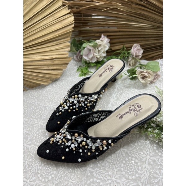 sepatu hitam wedding shoes 3cm runcing