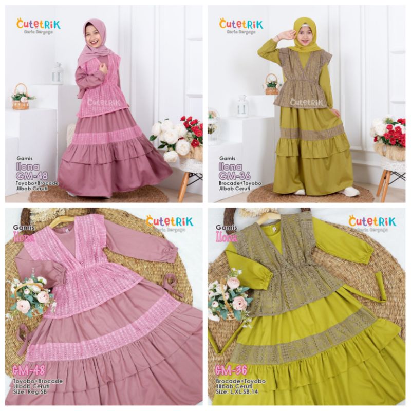 Gamis Anak Perempuan Bolero Brukat by Cutetrik Gamis Ilona Baju Lebaran