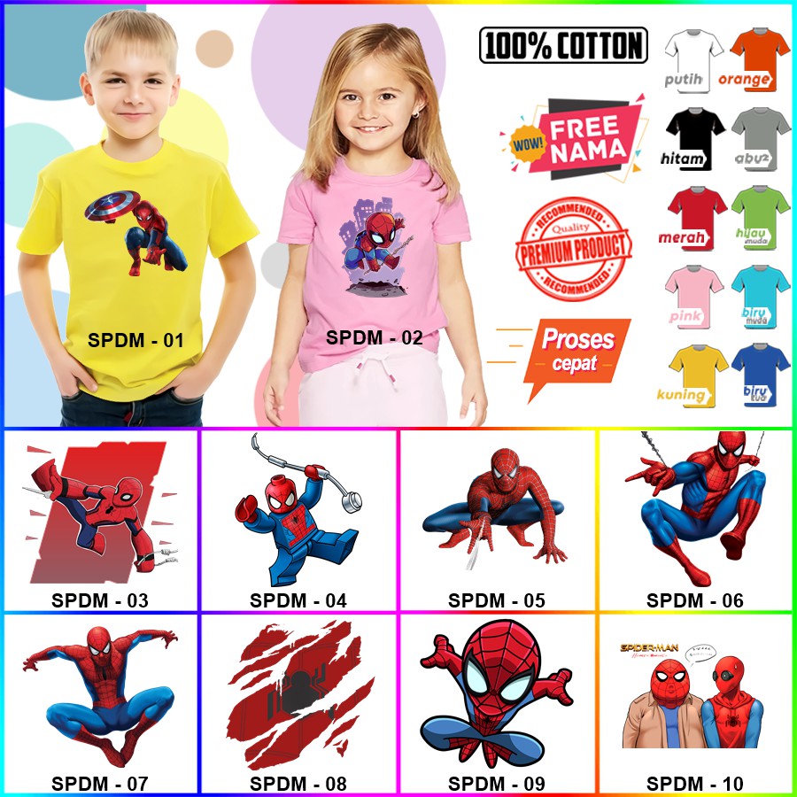 Kaos Ulang Tahun Spiderman ULTAH COUPLE ANAK DAN DEWASA