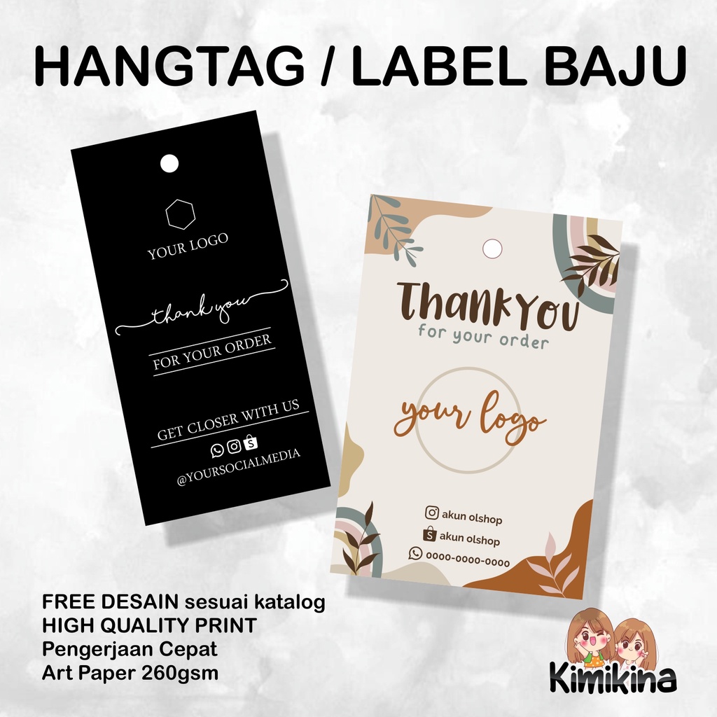 

LABEL BAJU / HANGTAG BAJU / CUSTOM / BANDROL MURAH / 1 SISI