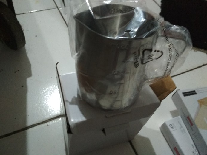 Milk Jug 350 Ml Pengaduk Susu Stainless Steel Plus Takaran