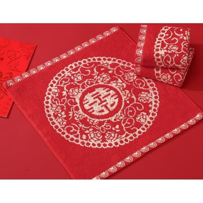 JGO Handuk Tepai Persegi Sangjit Pernikahan - Shuangxi