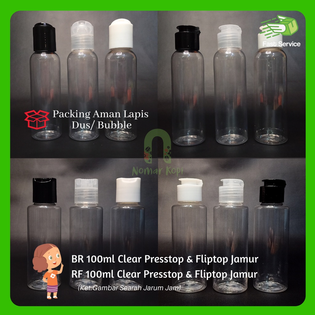 Botol 100ml RF Clear Presstop