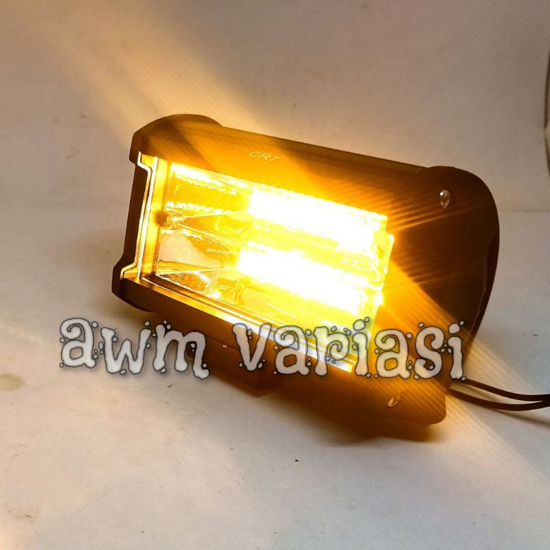 Lampu Tembak Sorot 24 Volt 2 Warna Putih Kuning 24 Mata 2 Susun LED CREE Motor Mobil Truk Bus