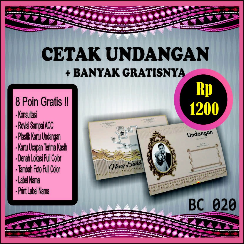CETAK KARTU UNDANGAN PERNIKAHAN MURAH SERIES BC 020