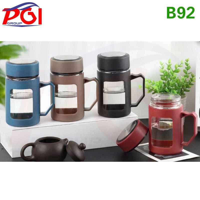 B ( B92 ) BOTOL MINUM KACA MUG / CANGKIR MODEL GELAS KACA MOTIF KOTAK 500ML