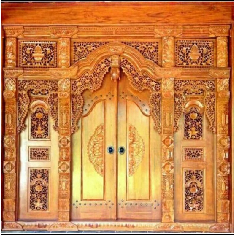 pintu rumah kusen ukir gebyok jati jepara