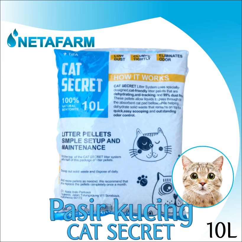 Pasir Kucing Bentonite Cat Secret Premium Aromatic Cat Litter 10ltr