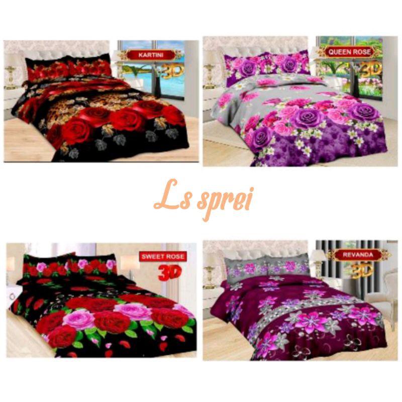 Ls sprei bonita rumbai king size ukuran 180x200 cm;  revanda/Kartini/queen rose....