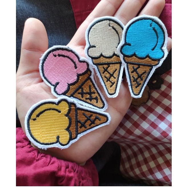 Patch Bordir ICE CREAM /Patch bordir lucu