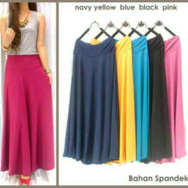 Rok panjang bahan spandek