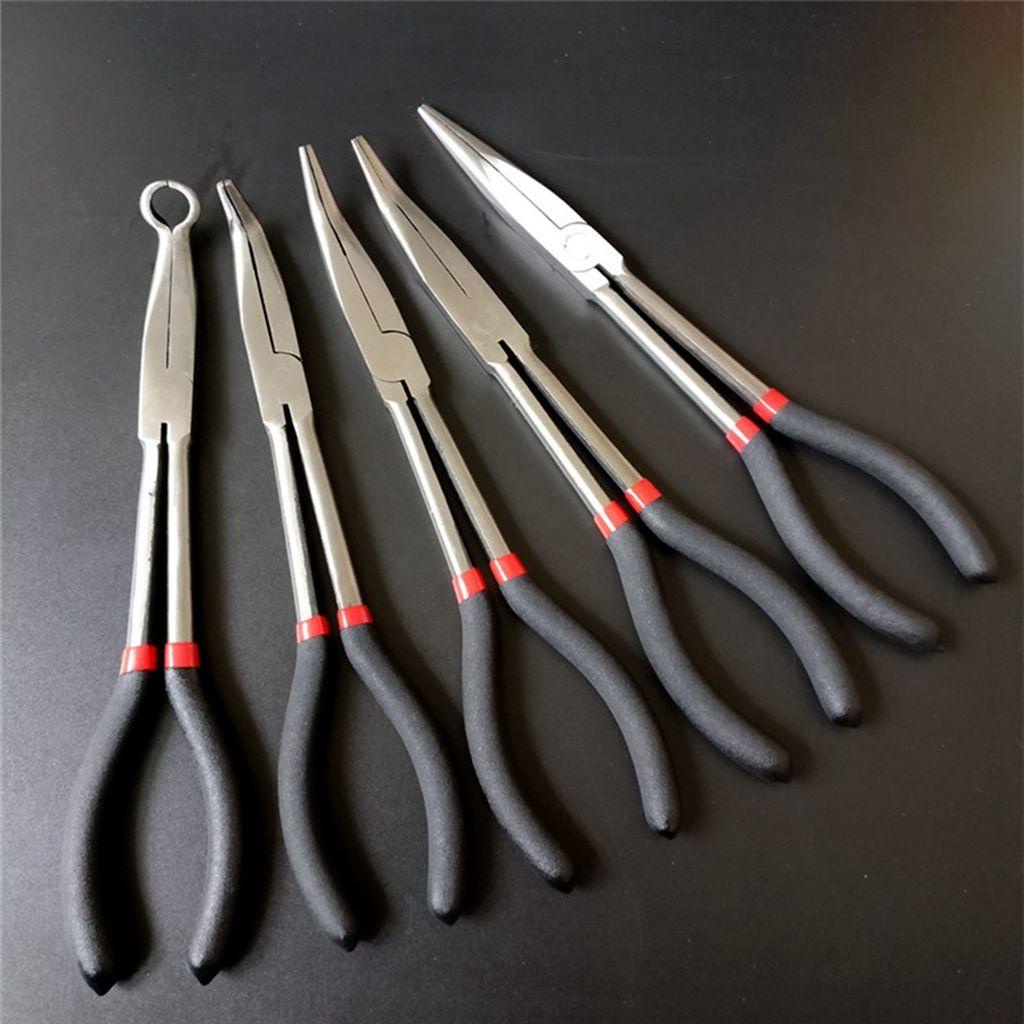 Lanfy Needle Nose Plier Extra Long 11in Grip Forceps Peralatan Mekanik Baja Berkualitas Electrician Gadget