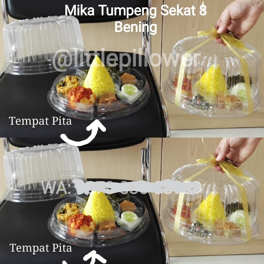 LPD (ISI 10PCS) Mika Tumpeng Mini Sekat 8 BENING/Mika Tumini Sekat Besar/Mika Tumpeng MINI