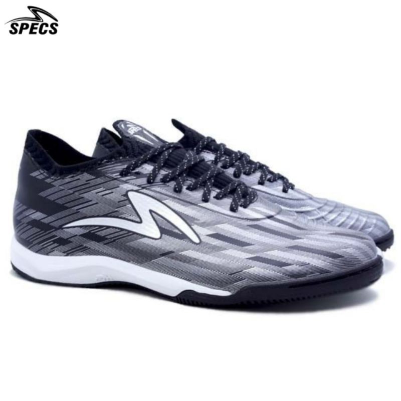 SEPATU FUTSAL SPECS LIGHTSPEED II PRO IN ELITE BLACK / SILVER