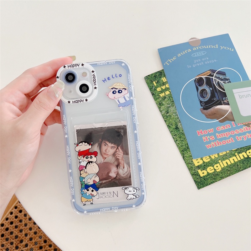 Soft Case Silikon Motif Crayon Shin-chan Untuk Iphone 13 12 11 Pro X XS Max XR 7 8 Plus SE