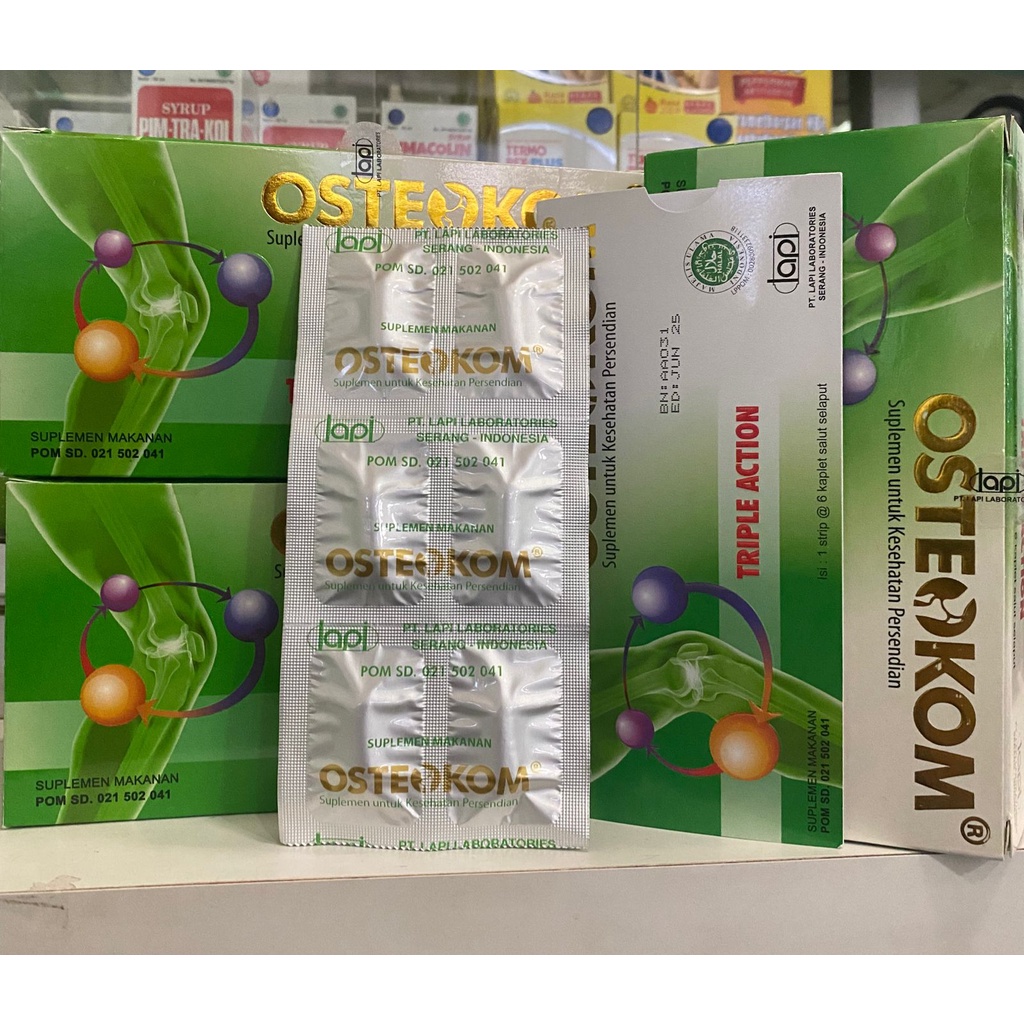 Osteokom Per strip isi 6 Tablet / Suplemen Sendi dan Nyeri