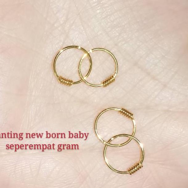 Anting bayi, baby new born emas muda seperempat gram ▪ Rtn31au22ᴶ