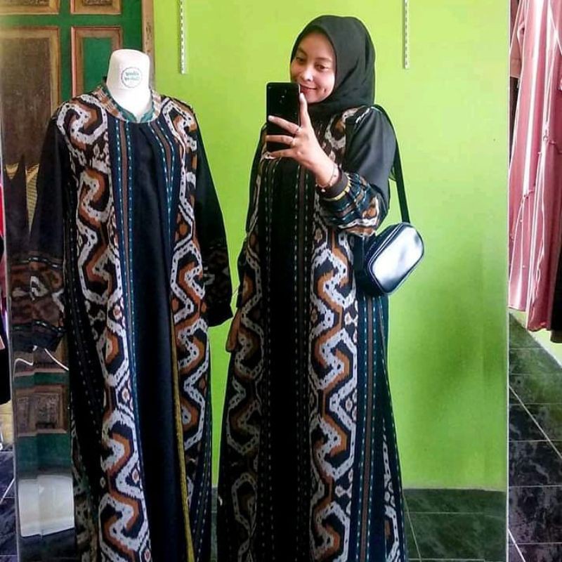 baju tenun gamis tenun wanita