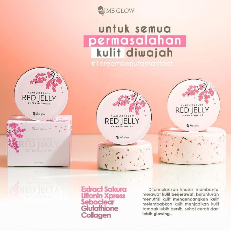 Red jelly MS Glow//red jelly original //ms glow malang Ori