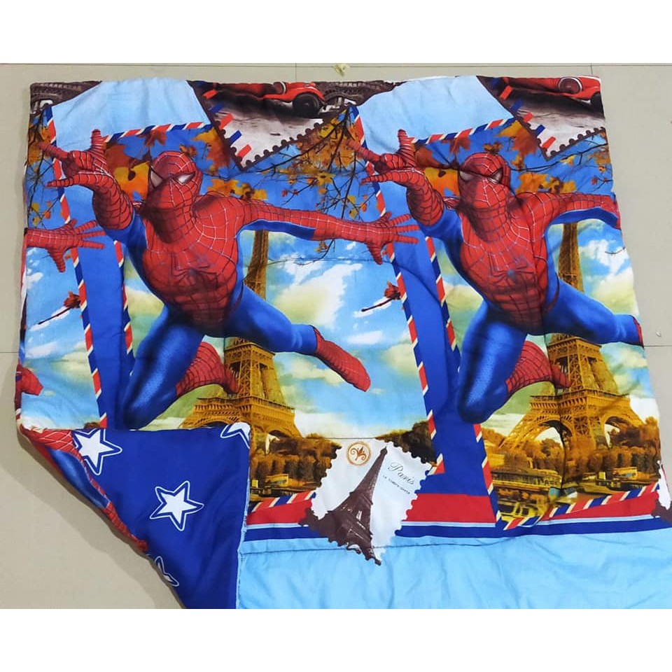 Bedcover anak homemade karakter anak cewek cowok motif terlaris Spiderman