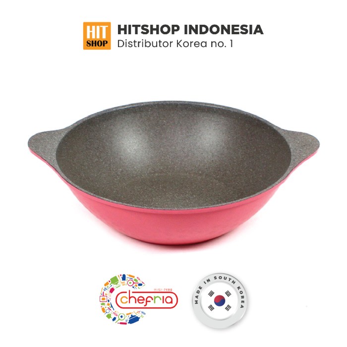 CHEFRIA VIVID WOK PAN 2 HANDLE 28CM - PANCI/WAJAN/PENGGORENGAN KOREA