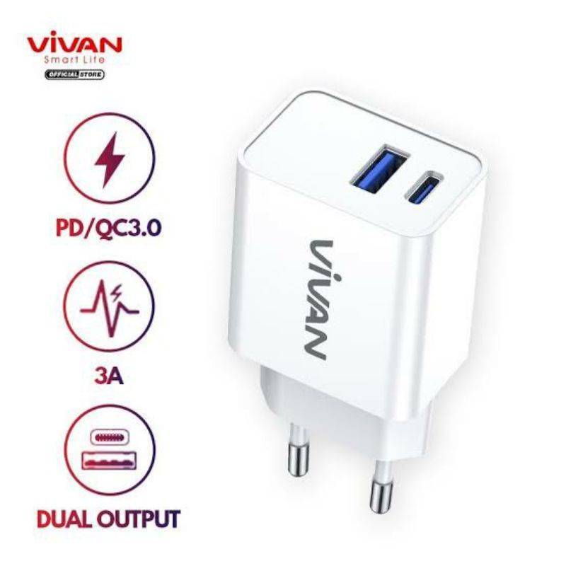 TRAVEL CHARGER VIVAN SUPER POWER II QC. 30 + PD