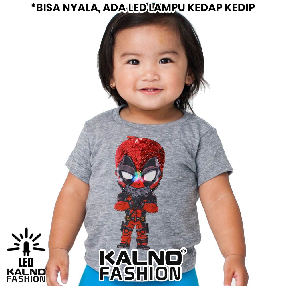 kaos baju anak DADPOOL 1 LED umur 1 - 7 tahun bisa nyala - random karakter dadpool KAOS LED KAOS NYA