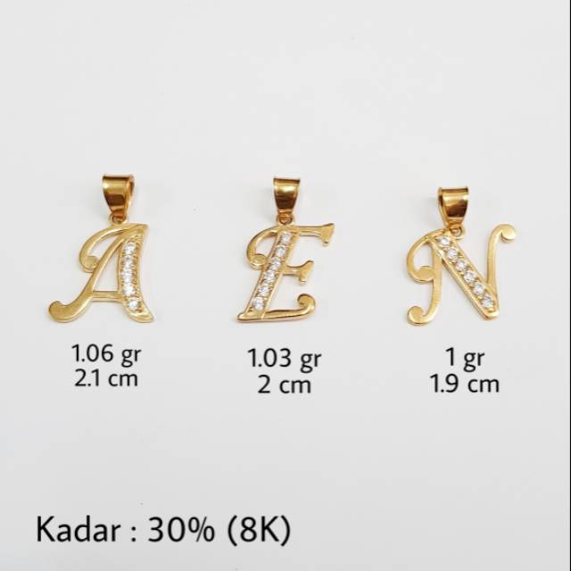 L2 - LIONTIN EMAS HURUF A, E & N KADAR 30%